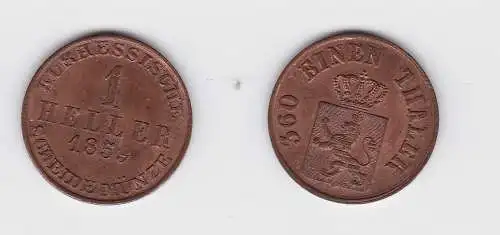 1 Heller Kupfer Münze Hessen Kassel 1859 f. prfr. (130862)