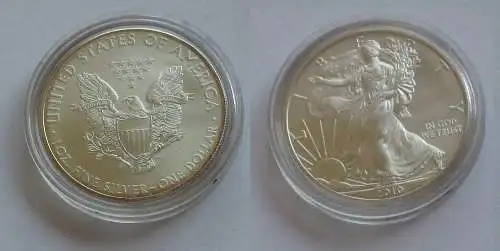 1 Dollar Silber Münze Silver Eagle USA 2010 1 Unze Feinsilber (132253)