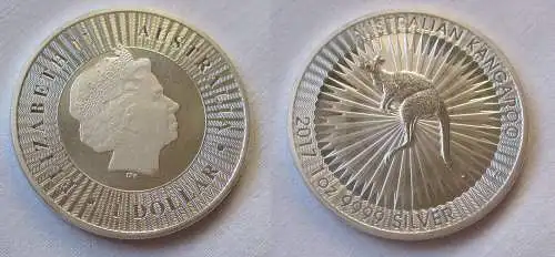 1 Dollar Silber Münze Australien Kangaroo Kängeruh 2017 1 Unze Ag  (111947)