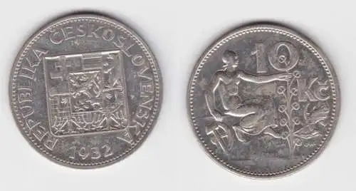 10 Kronen Silber Münze Tschechoslowakei 1932 (142235)