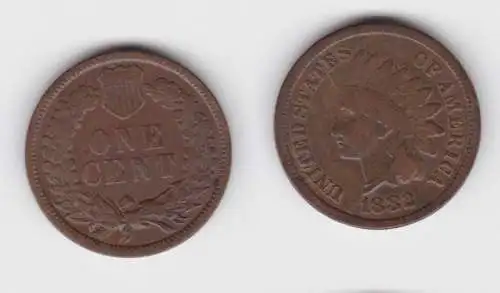 1 Cent Kupfer Münze USA 1882 (142784)