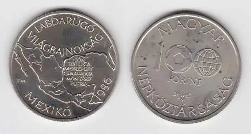100 Forint Nickel Münze Ungarn 1985 Fußball WM Mexiko 1986 (138120)