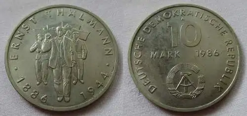 DDR Gedenk Münze 10 Mark Ernst Thälmann 1986 (124980)
