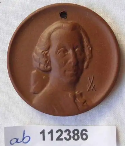 DDR Porzellan Medaille 800 Jahre Gellertstadt Hainichen 1185-1985 (112386)