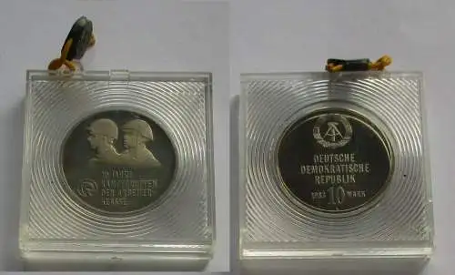 DDR Gedenk Münze 10 Mark 30 Jahre Kampfgruppen d.Arbeiterklasse 1983 PP (131687)