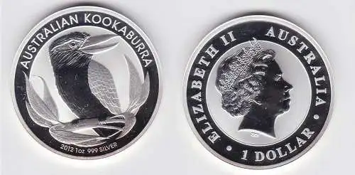 1 Dollar Silbermünze Australien Kookaburra 2012 Stempelglanz (130803)