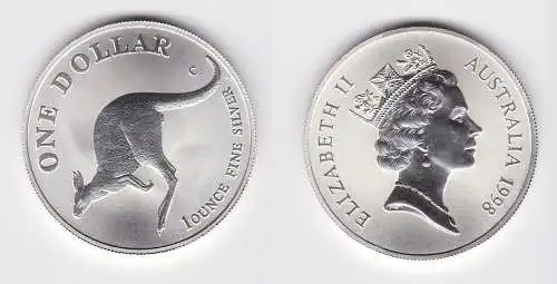 1 Dollar Silber Münze Australien Rotes Riesen Känguru 1998 1 Unze Ag (131239)