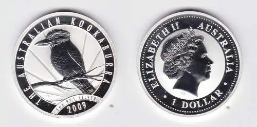 1 Dollar Silbermünze Australien Kookaburra 2009 Stempelglanz (131457)