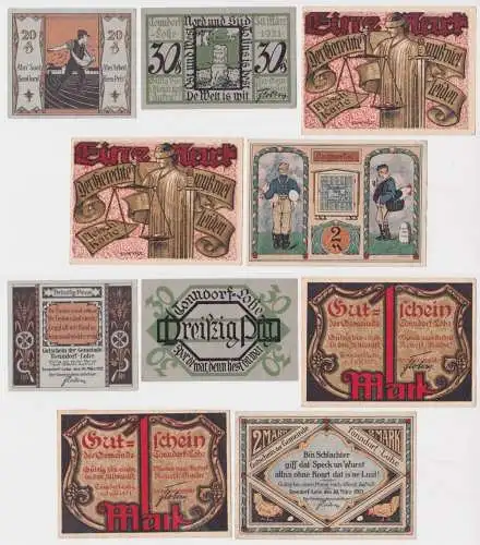 5 Banknoten Notgeld Gemeinde Tonndorf Lohe 1921 (131037)