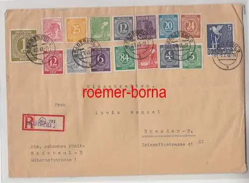 68889 seltener Einschreibenbrief Radebeul mit Michel 962 von 1948