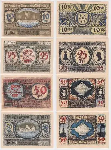 4 Banknoten Notgeld Gemeinde Volkstedt 1921 (155588)