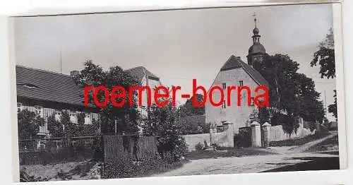 76252 Original Foto Merkwitz Schule, Pfarre, Kirche um 1930
