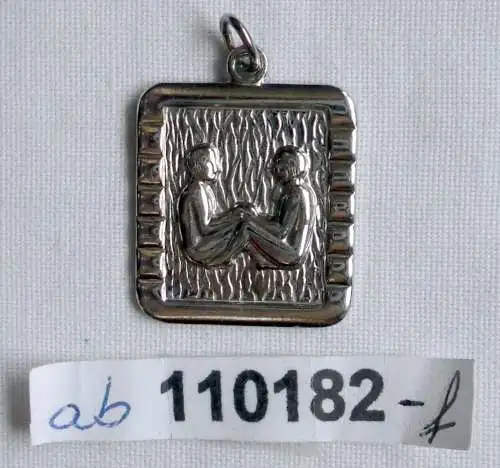 hübscher Anhänger Modeschmuck Silber 925 Sternzeichen Zwilling (110182)