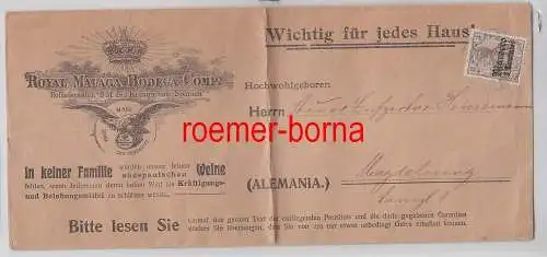 75964 Malaga Bodega Reklame Briefumschlag Deutsche Post in Marocco 3 Centimos