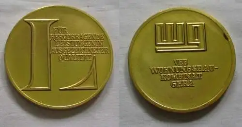 DDR Medaille VEB Wohnungsbaukombinat Gera hervorragende Leistungen (150859)