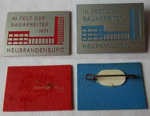 DDR Abzeichen III. Fest der Bauarbeiter Neubrandenburg 1971 (125335)
