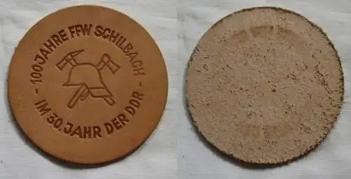 DDR Leder Medaille 100 Jahre FFW Schilbach im 30. Jahr der DDR (150887)