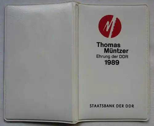 DDR 2 x 5 Mark 1989 - Mappe Thomas Müntzer / Zwickau + Mühlhaus. - Stgl.(126033)