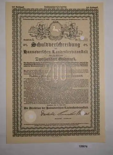 200 Goldmark Schuldverschreibung Hannoverschen Landeskreditanstalt 1926 (128876)