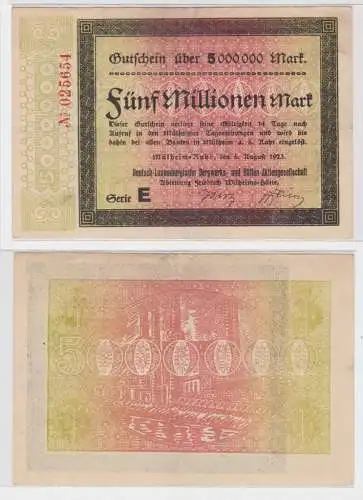 5 Millionen Mark Banknote Inflation Stadt Mülheim Ruhr 6.8.1923 (136258)