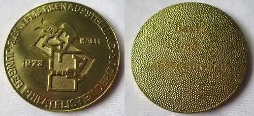 DDR Medaille 3. Briefmarkenausstellung Junger Philatelisten Halle 1973 (103123)