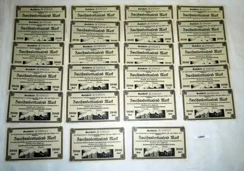 23 x 200000 Mark Banknoten Amtshauptmannschaft Chemnitz 24.08.1923 (138581)