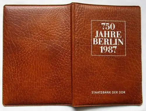 DDR 750 Jahre Berlin,Offizieller Folder m. 4 Münzen & Token, Staatsbank (125790)