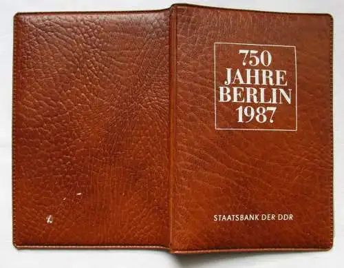 DDR 750 Jahre Berlin,Offizieller Folder m. 4 Münzen & Token, Staatsbank (126606)