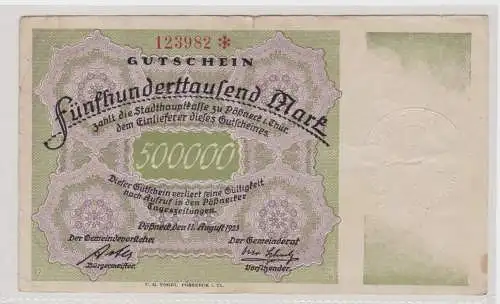 500000 Mark Banknote Gemeinde Pössneck 11.08.1923 (135691)