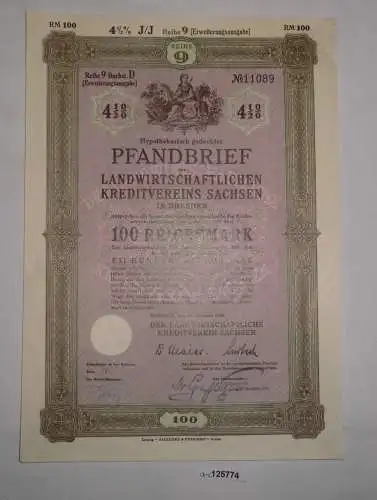 100 Reichsmark Pfandbrief Landwirtschaftlicher Kreditverein Sachsen 1939 /125774