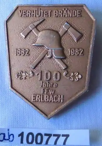 DDR Abzeichen 100 Jahre freiwillige Feuerwehr Erlbach 1882-1982 (100777)