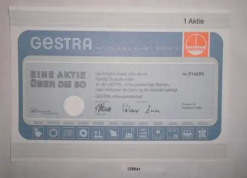 50 Mark Aktie GESTRA AG Bremen September 1983 (128941)