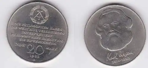 DDR Gedenk Münze 20 Mark Karl Marx 1983 Stempelglanz (128501)