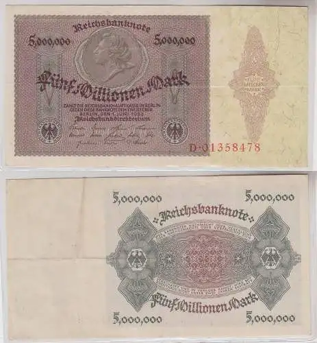 5 Millionen Mark Banknote 1.Juni 1923 Rosenberg 88  (112075)