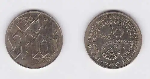 DDR Gedenk Münze 10 Mark 100.Jahre 1.Mai Feiertag 1990 Stempelglanz (128424)