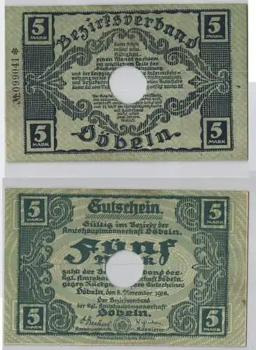 5 Mark Banknote Notgeldschein Döbeln 8. November 1918 (129188)