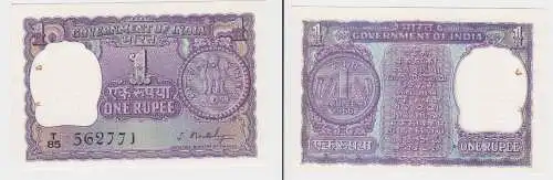1 Rupie Banknote Indien India 1966 bankfrisch UNC (129501)