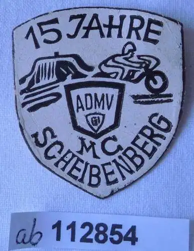 DDR Papp Abzeichen ADMV 15 Jahre MC Scheibenberg (112854)
