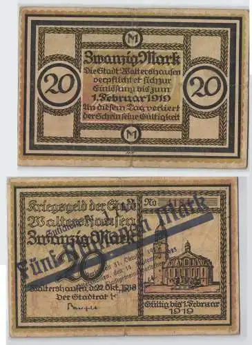 5 Millionen Mark Banknote Inflation Stadt Waltershausen 1923 (129437)