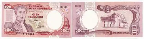 100 Peso Banknote Kolumbien Colombia 1991 bankfrisch UNC (129097)