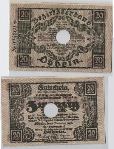 20 Mark Banknote Notgeldschein Döbeln 8. November 1918 (129183)