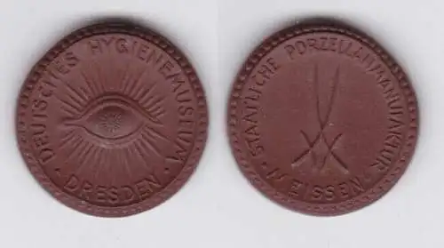 Seltene Meissner Porzellan Medaille Deutsches Hygienemuseum Dresden (135346)