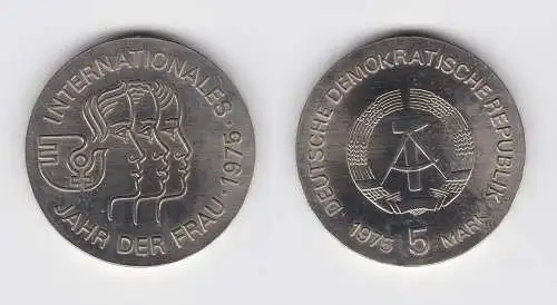 DDR Gedenk Münze 5 Mark Internationales Jahr der Frau 1975 Stempelglanz (123137)