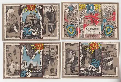 4 Banknoten Notgeld Stadt Mylau 1921 (113571)