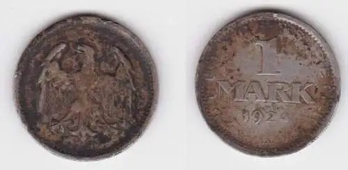1 Reichsmark Silber Münze Weimarer Republik 1924 A (141907)