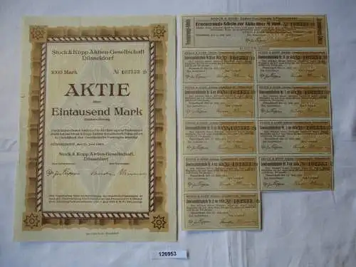 1000 Mark Aktie Stock & Kopp AG Düsseldorf 15. Juni 1923 (126953)
