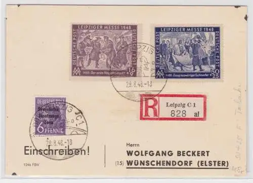 90308 seltener R-Brief SBZ allgemeine Ausgabe Michel Plattenfehler 199 I