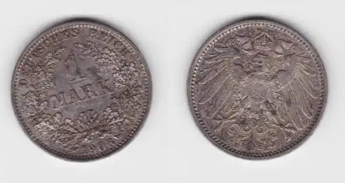1 Mark Silber Münze Deutsches Reich 1908 E ss (151729)