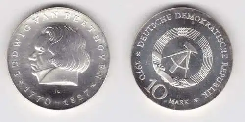 DDR Gedenk Silber Münze 10 Mark Ludwig van Beethoven 1970 (151830)