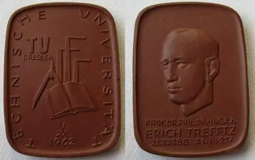 DDR Medaille Erich Trefftz 1888-1937 Tech. Universität TU Dresden 1962 (149209)